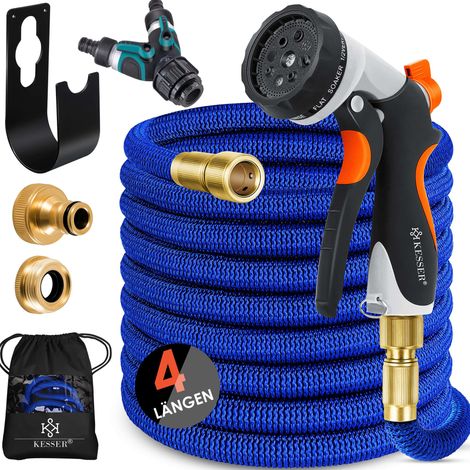 KESSER® Premium Gartenschlauch Flexibler Wasserschlauch dehnbarer Flexischlauch Blau / 22.5 Meter