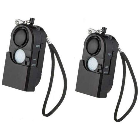 Applicable Lot de 2 sirènes de Poche - Alarme personnelle de 120 DB avec LED - Mini alarmes infrarouges - pour Enfants, Personnes âgées - Hôtel, Camping, Porte et fenêtre (1/4)