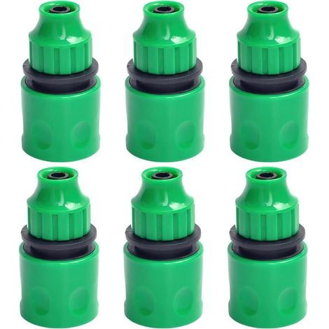 Set mit 6 Kunststoff-Bewässerungsschlauchverbindern – Gartenschlauchadapter – Zubehör für 8/12 mm Mikro-Schläuche – Gartenbewässerungssystem (grün) (1/5)