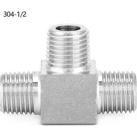 Edelstahl-Rohrverbinder, 3-Wege-Schlauchverbinder mit BSPT-Außengewinde, BSPT 1/2 Zoll