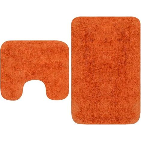 Ensemble de deux tapis de bain, tissu orange (1/5)