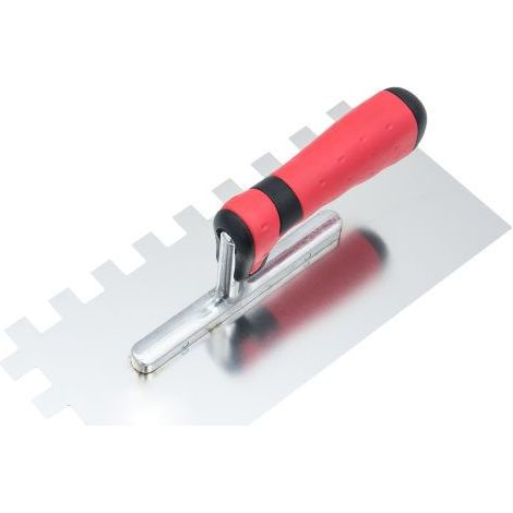 Zahnglättekelle 280 x 130 mm Zahnung 15 x 15 mm mit Zwei-Komponentengriff Fliesenwerkzeug