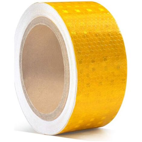 Rubans D'avertissement de Sécurité pour Remorques de 5 cm - Réflecteur de Visibilité - Autocollants de Mise en Garde - Bande Réfléchissante, Jaune (1/5)