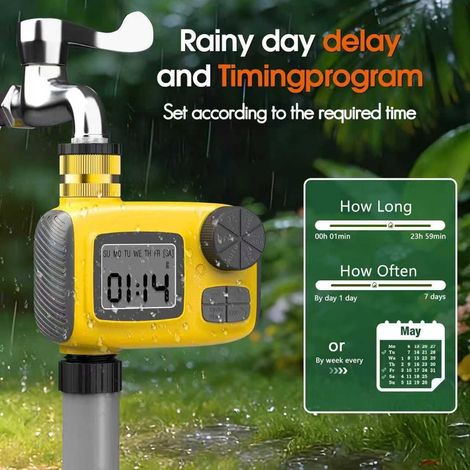 Kit d'Irrigation Goutte à Goutte 30m, Système Automatique Jardin Programmateur avec 3 Programmes, Serre, Terrasse, Pot de Fleur, Idéal Vacances (1/4)