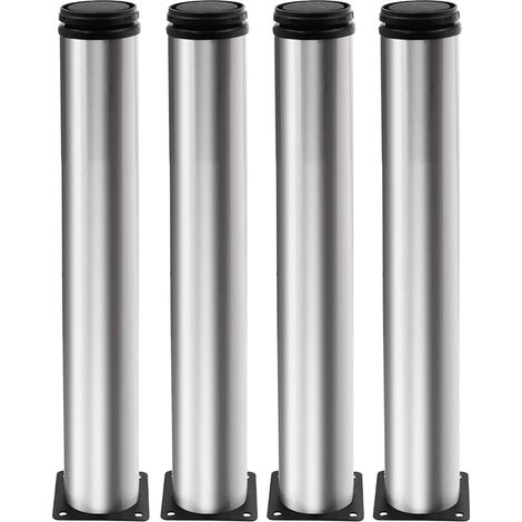 4 Pieds Réglables 350 mm De Hauteur Épaissir Les Pieds d'armoire Pieds de Table Pieds de Meubles, Acier Inoxydable brossé Hauteur réglable 0-15 mm Venez avec des vis en Acier Inoxydable (1/5)