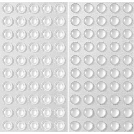 100 Patin Silicone Transparent Adhesif 8mm Autocollant Pieds Ronde (1/5)