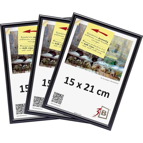Cornici Acrilico Vetro Nero 15x21 cm Set 3 Classiche (1/5)