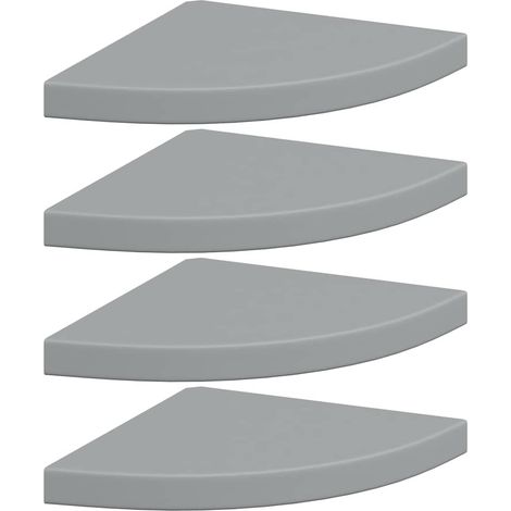 Maison Exclusive - Eck-Schweberegale 4 Stk. Grau 35x35x3,8 cm MDF
