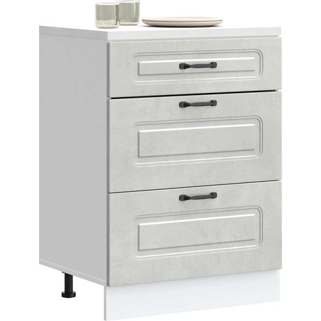 Mueble bajo de cocina Kalmar madera de ingeniería gris hormigón vidaXL