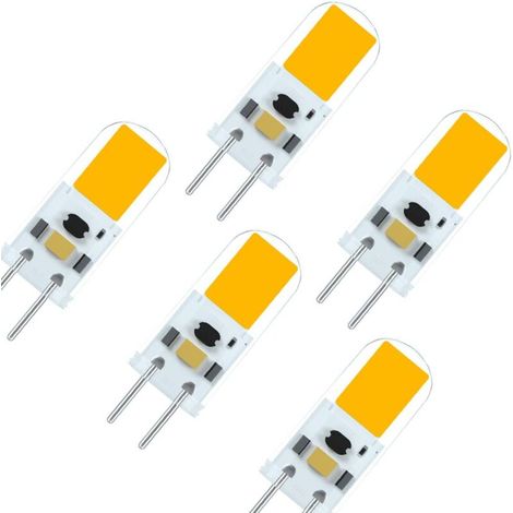 [NEVER USED] G6.35 LED Light Bulb, GY6.35 LED, 2W, 12V, High Brightness, 20W Halogen Bulb Equivalent, Warm White 3000K (5-Pack)