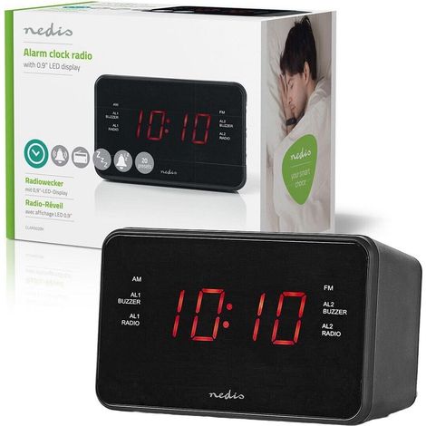 CLAR002BK RADIO DESPERTADOR RELOJ DIGITAL NEDIS (1/5)