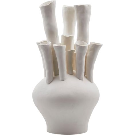 Vaso decorativo natalizio "Tubes" con tubi, bianco da 46 cm per interno