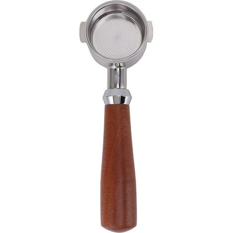 Bodenloser 51-mm-Edelstahl-Siebträger mit rotem Holzgriff für Kaffeemaschine (1/5)