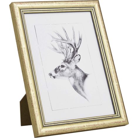 WOLTU Cornice per Foto 21x29.7cm A4 in Legno e Vetro Porta Foto da Parete Tavolo Oro (1/4)