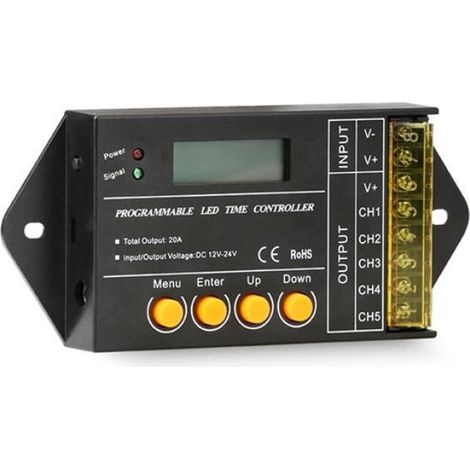 NOUVEAU Mini ContrôLeur de Programme de Minuterie TC420-SJ pour Bande Lumineuse LED 5CH, Sortie Totale 20A MAX. (1/4)