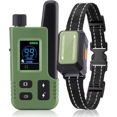 Collier de dressage intelligent pour chien avec télécommande longue portée, écran couleur, fonction anti-aboiement et clôture électronique multifonction (1/5)
