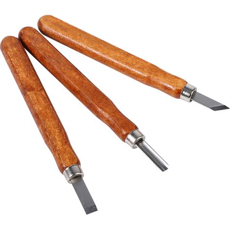 Kit d'outils de sculpture sur bois, couteau, mini-ciseau en acier avec manche, kit de 3 pièces pour loisirs créatifs (1/5)