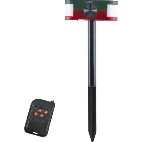 Sensor ultrasónico con panel solar para repeler animales alarma y control remoto (1/5)
