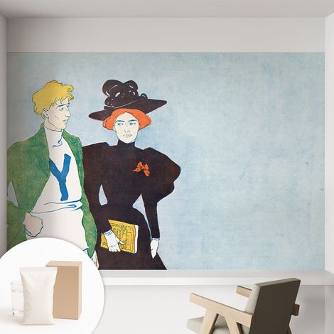 Papier peint intissé décoratif avec colle pour salon chambre et bureau Installation rapide Style rétro 152x104 cm (1/5)