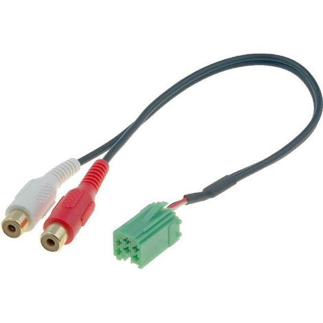 Adnauto – Câble autoradio AUX vers RCA 6 broches – Compatible Renault Mini-ISO – Longueur 1,5m – Connecteur RCA pour autoradio d'origine