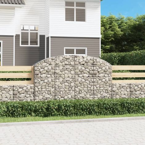 Gabion à arc élevé 200x30x120/140 cm Fer galvanisé