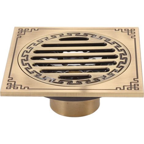 Bodenschutz für Kanalisation, Dusche, Haarfänger, quadratischer Rost mit großer Verschiebung, Bodenablauf-Set für Badezimmer, WC, Balkon, Küche
