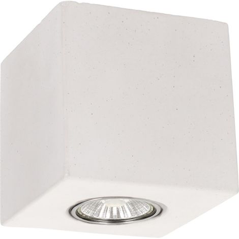 Plafonnier en Béton Blanc Design Cube pour 3 Ampoule CONCRETEDREAM (1/2)