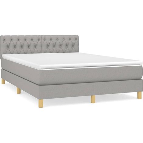 Maison Exclusive - Cama box spring con colchón tela gris claro 14 (1/5)