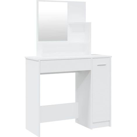 Maison Exclusive - Schminktisch mit Spiegel Weiß 86,5x35x136 cm (1/5)