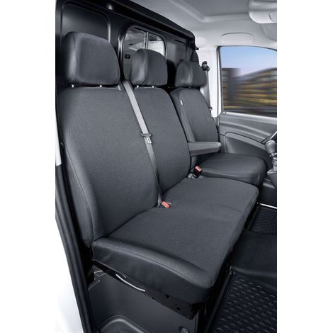 Housse de siège Transporter en tissu pour Mercedes Vito/Viano, siège simple (1/4)