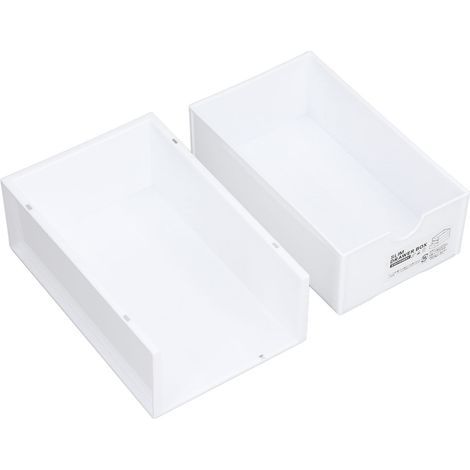 Boîte de Rangement Empilable en PP Grande Capacité - Tiroir Solide et Durable Blanc (1/5)