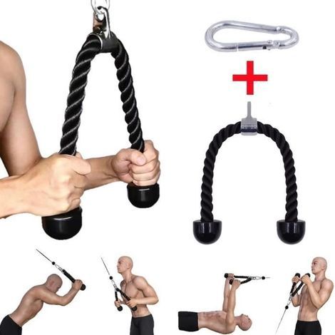 Trizeps-Zugsystem mit Seil, Fitness-Zugseil für Unterarm-, Schulter- und Deltamuskelübungen