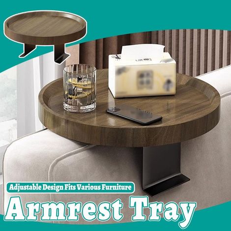 Einfaches, verstellbares und rutschfestes Sofa-Armlehnentablett für Kaffee, Obst, Handy und Snacks. (1/5)