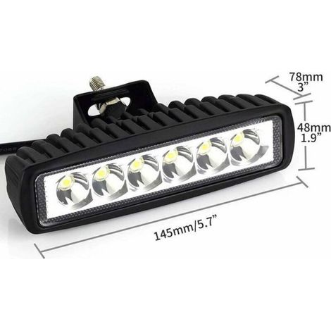 Projecteur LED 18W Étanche 12V/24V pour Bateau, Camion, SUV – Barre Lumineuse Ultra-Fine (1/4)