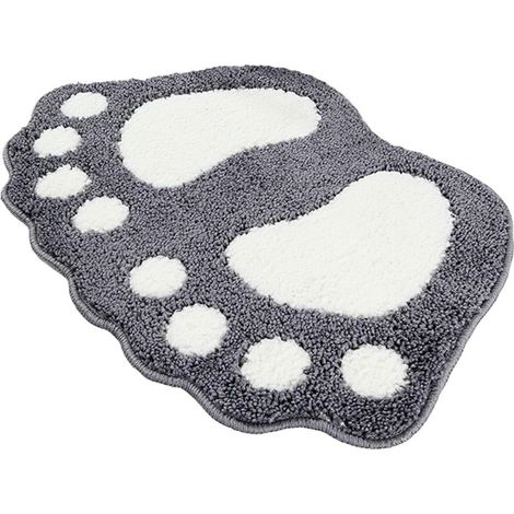 Badezimmer Teppich Tür Fußmatte Badematte - Niedliche Pfote Füsse Toilette Badewanne Dusche rutschfeste Matte Wasser Absorbierend Schnell Trocknend Waschbar Langlebig Teppich - 40cm x 60cm (1/2)