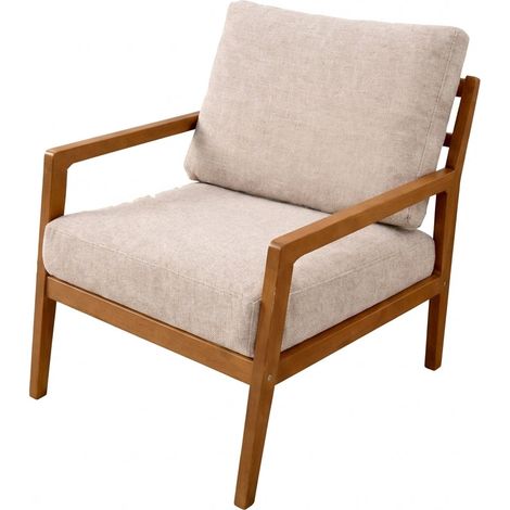 Poltrona Sedia Relax Imbottita  Salotto Soggiorno 67x77.5x87 Cm Corda