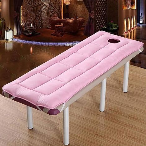 Coton Moelleux Beauté Surmatelas,Respirante Futon Tatami Matelas Spa Massage Table Coussinet De Protection-Rose 60x180cm (1/4)