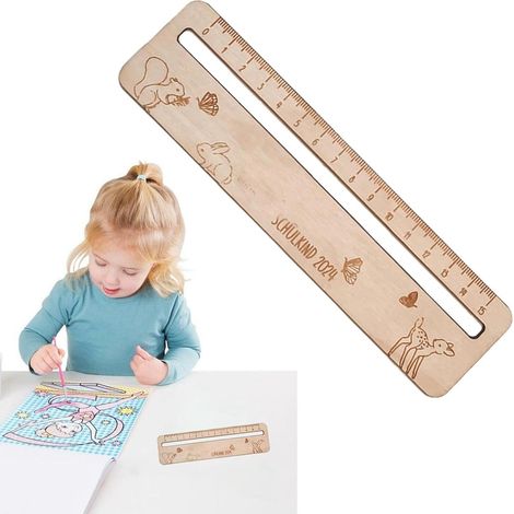 Règle en bois pour l'école, outil de mesure scolaire (1/5)