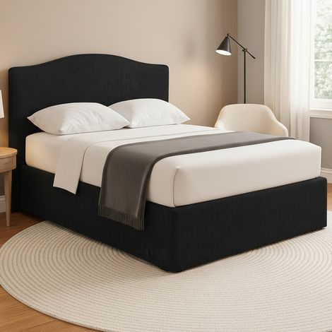 Letto Matrimoniale Morley, Sfoderabile, Contenitore Made in Italy, Grigio Scuro (1/5)