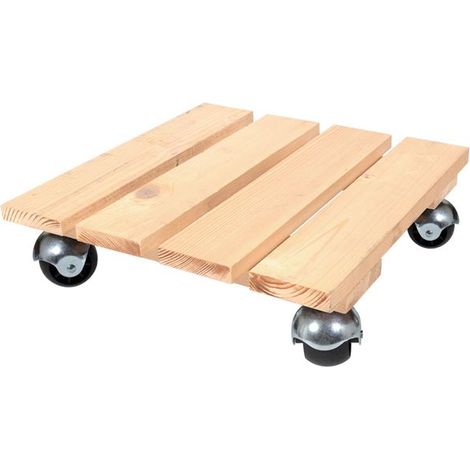 Rullo per piante quadrato in legno grezzo Basics 30x30cm - Louis Moulin