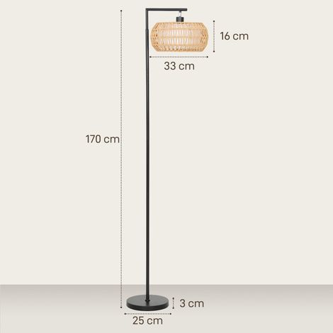 Lampadaire bohème à double couche avec abat-jour, 3 températures de couleur, luminosité réglable et télécommande (1/5)