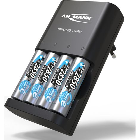 ANSMANN Akku Ladegerät für 1-4x NiMH AA/AAA inkl. NiMH 2850 Akkus