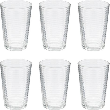 Lot de 6 verres à eau 20cl en verre transparent – Dimensions L. 6,7 x l. 5,5 x H. 9,9 cm – Poids 1,1 kg – Secret De Gourmet