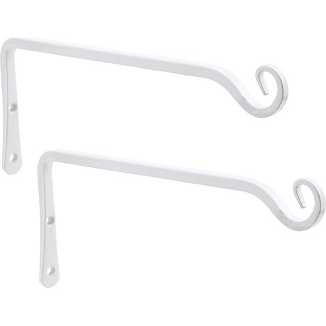 Support Mural Pour Plantes - En Fer - 25 cm - Style Rustique - Blanc - Lot De 2 (1/5)