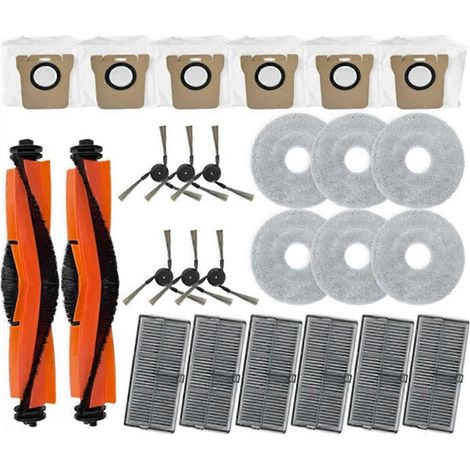 Pièces détachées pour aspirateur M40 D110CN : rouleau principal Tricut, brosse latérale, filtre HEPA, lingette de nettoyage, sacs à poussière et accessoires (1/5)