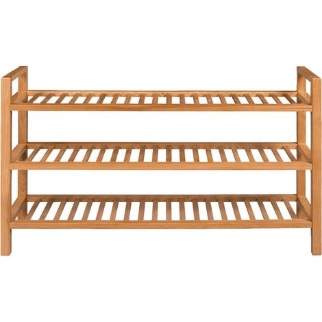 Scarpiera  Mobile per scarpe con 3 Ripiani 100x27x60 cm in Massello di Rovere (1/5)