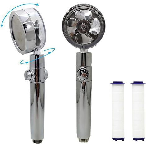 pommeau de douche haute pression, buse de douche rotative à 360° pour un débit d'eau économe, accessoire de salle de bain avec raccord universel 2 cm (1/5)