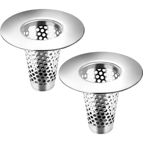 Crépine de vidange d'évier 2 pièces adaptée pour crépine de vidange d'évier Salle Bain 1.2-1.6 Attrape-Cheveux poreux en Acier Inoxydable Petite Douche Conique Attrape-Cheveux, Douche (1/5)
