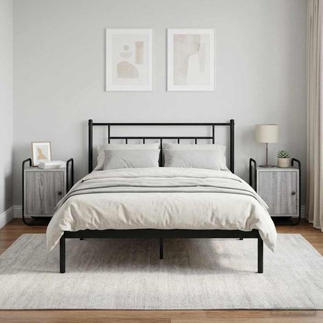 vidaXL Mesa de noche 2 uds. Sonoma gris Madera de ingeniería (1/5)
