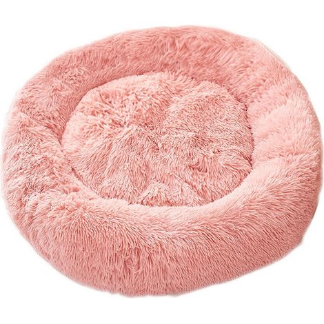 Lit en peluche pour chien doux 100 cm rose (1/5)